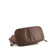 Shopping bag Louis Vuitton Neverfull modello medio in tela cerata con motivo a scacchi ebano e pelle marrone - Detail D4 thumbnail
