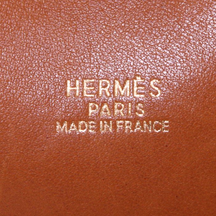 Hermès Bolide 35 cm handbag in gold Courchevel leather - Detail D4