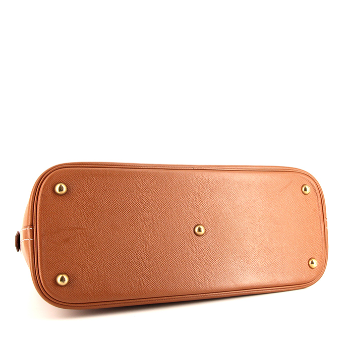 Sac à main Hermès Bolide 35 cm en cuir Courchevel gold - Detail D5