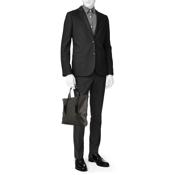 Sac à main Louis Vuitton Skyline en toile damier graphite grise - Detail D1