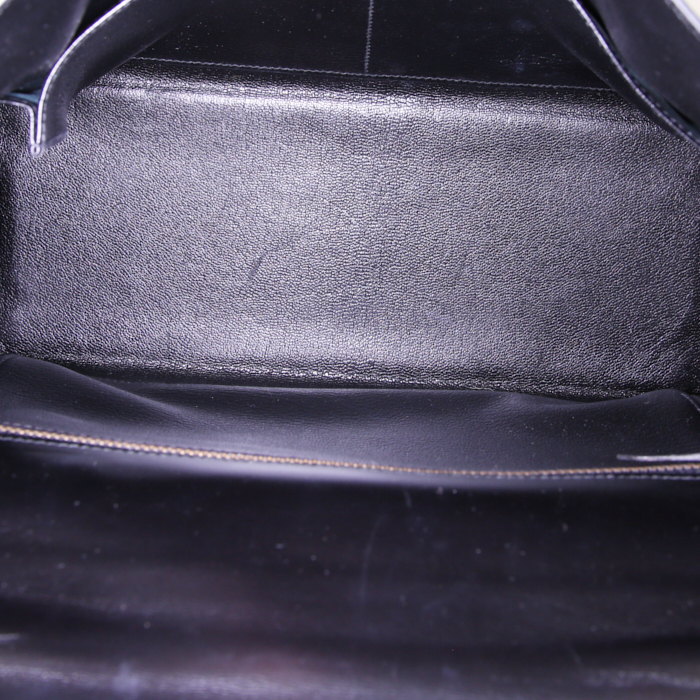 Hermes Kelly 32 cm handbag in black box leather - Detail D3