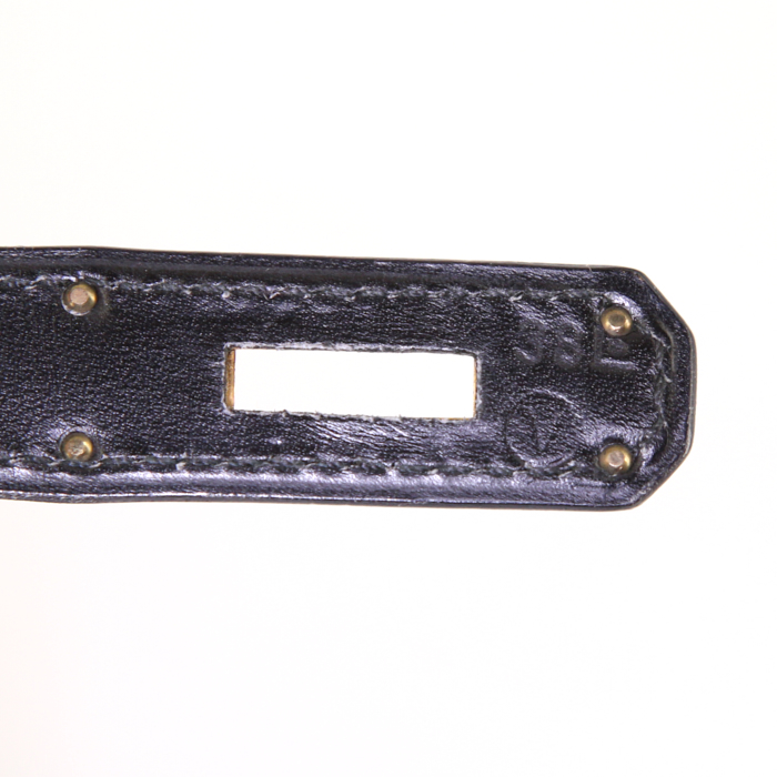 Hermes Kelly 32 cm handbag in black box leather - Detail D5