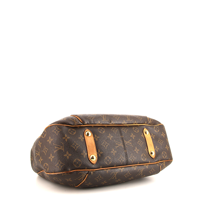 Louis Vuitton  Galliera handbag  in brown monogram canvas  and natural leather - Detail D4