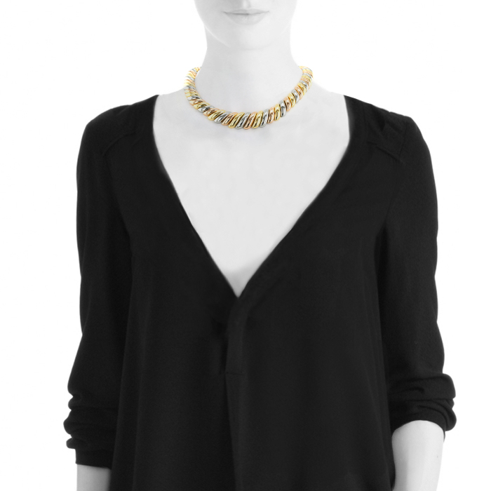 Collar ajustado Poiray en oro amarillo,  oro rosa y oro blanco - Detail D1