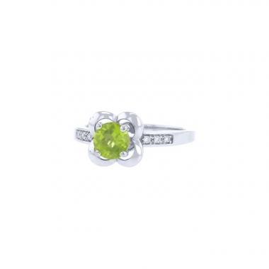 Sortija Mauboussin Désirez Amour en oro blanco,  peridoto y diamantes