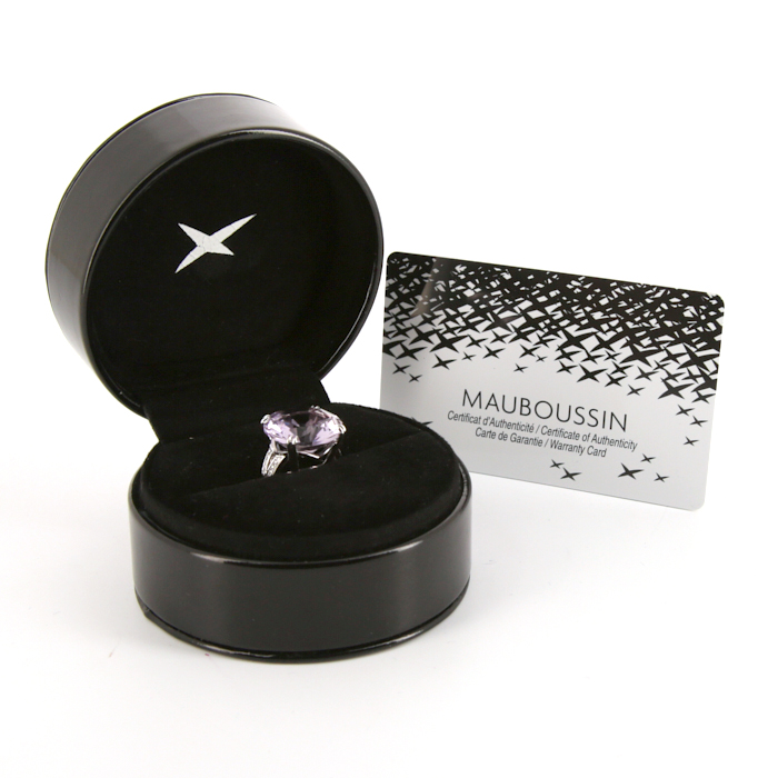 Bague Mauboussin Arbre Eternité en or blanc,  améthyste rose de France et diamants - Detail D2