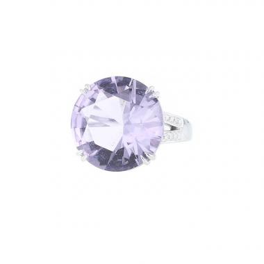 Mauboussin Arbre Eternité ring in white gold,  Rose de France amethyst and diamonds
