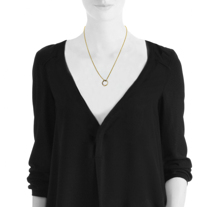 Cartier Trinity small model necklace in 3 golds - Detail D1