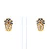 Boucheron 1980's earrings for non pierced ears in yellow gold,  diamonds and sapphires - 360 thumbnail