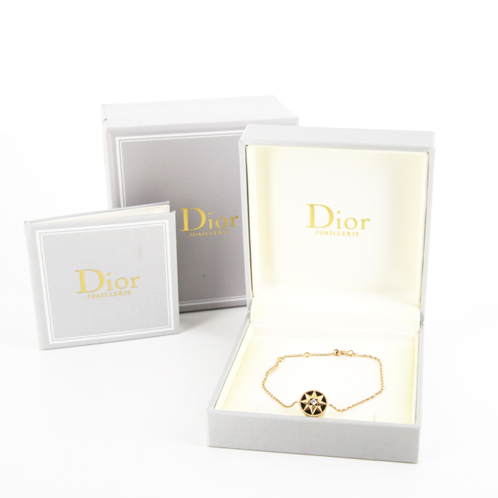 Dior Rose des vents bracelet in pink gold,  onyx and diamond - Detail D3