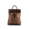 Louis Vuitton Soho backpack in ebene damier canvas and brown leather - 360 thumbnail
