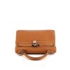 Hermes Kelly 32 cm handbag in gold leather taurillon clémence - 360 Front thumbnail