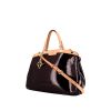 Louis Vuitton Brea handbag in burgundy patent leather and natural leather - 00pp thumbnail