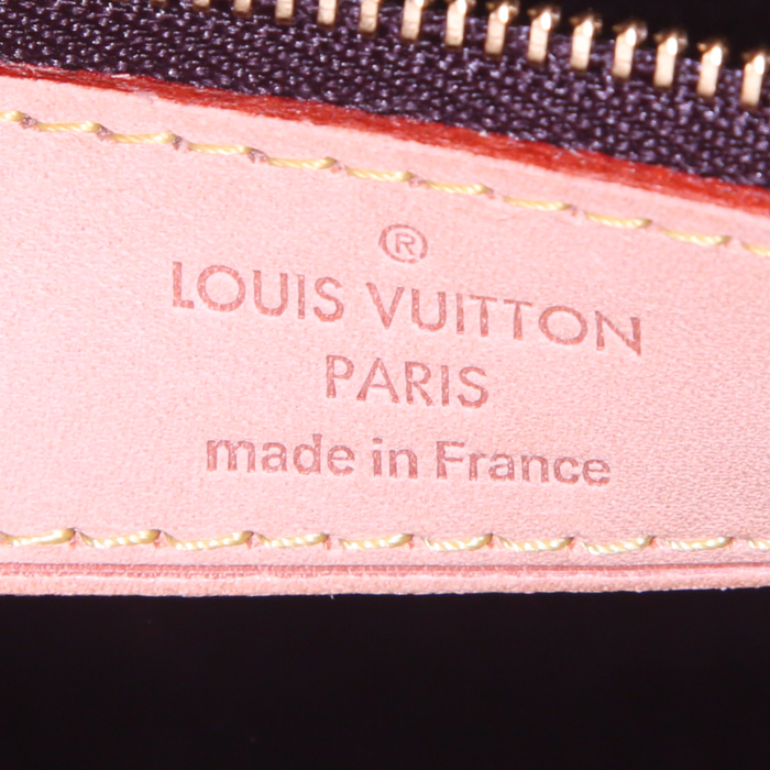 Bolso de mano Louis Vuitton Brea en charol color burdeos y cuero natural - Detail D4