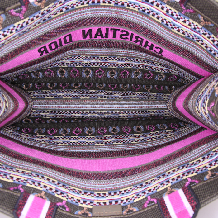 Shopping bag Dior Book Tote in tela multicolore - Detail D2