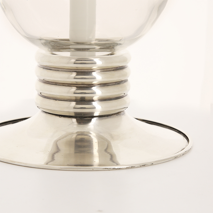 Christian Dior, photophore in silver metal and glass, signed - Detail D1