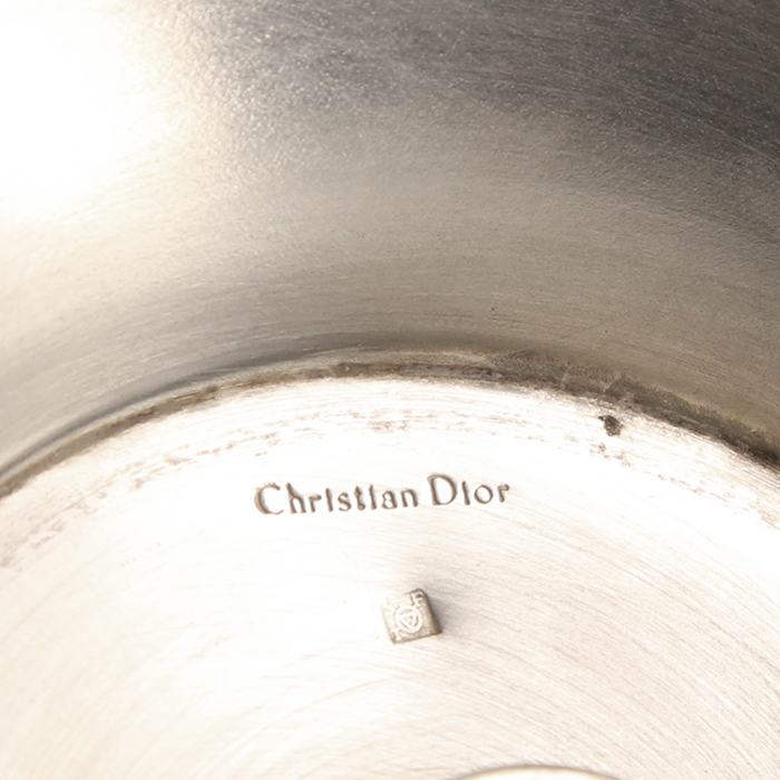 Christian Dior, photophore en métal argenté et verre, signé - Detail D3
