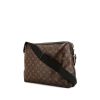 Louis Vuitton Messenger shoulder bag in brown monogram canvas and black leather - 00pp thumbnail