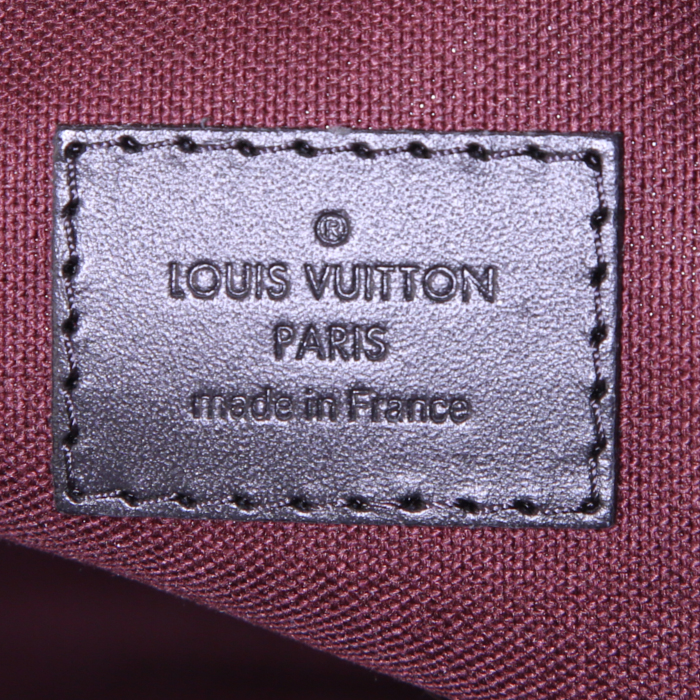 Sac bandoulière Louis Vuitton Messenger en toile monogram marron et cuir noir - Detail D3