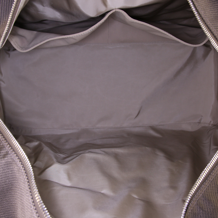 Valigia Louis Vuitton Geant Souverain in tela a scacchi marrone e pelle naturale - Detail D3