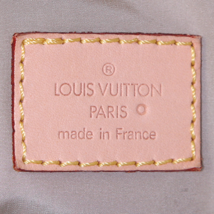 Maleta Louis Vuitton Geant Souverain en lona a cuadros marrón y cuero natural - Detail D4