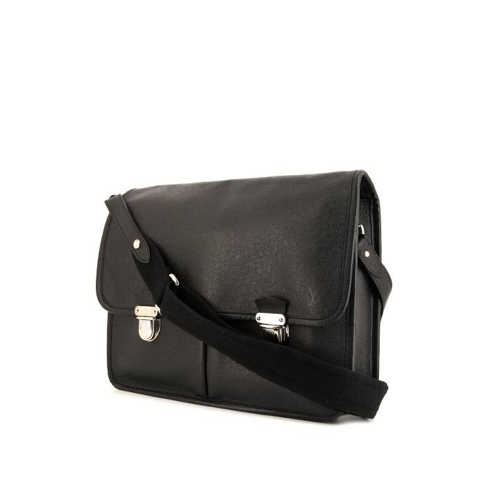 Louis Vuitton Alexei Shoulder Bag in Black Taiga Leather