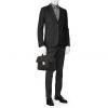 Porta-documentos Louis Vuitton Robusto en cuero taiga negro - Detail D1 thumbnail