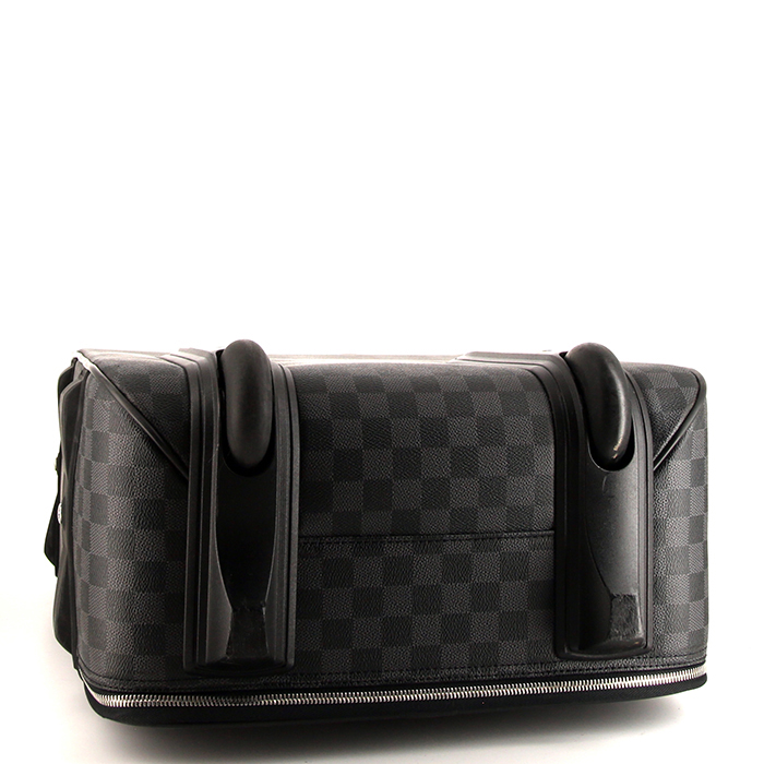 Louis Vuitton  Pegase soft suitcase  damier graphite canvas  and black leather - Detail D4