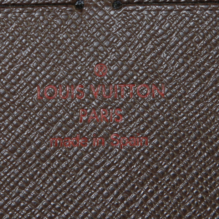 Portefeuille Louis Vuitton Zippy en toile damier ébène - Detail D3