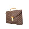Porta-documentos Louis Vuitton Robusto en lona Monogram marrón y cuero natural - 00pp thumbnail