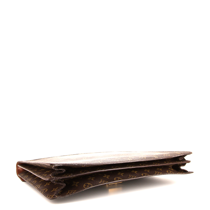 Louis Vuitton Robusto briefcase in brown monogram canvas and natural leather - Detail D4
