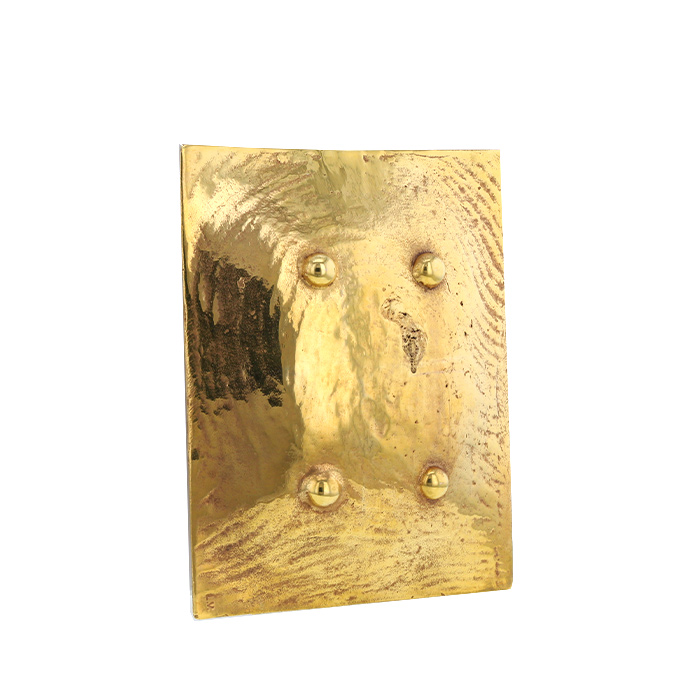 Line Vautrin, petit vide-poche "Empreinte", en bronze doré, monogrammé, des années 1945