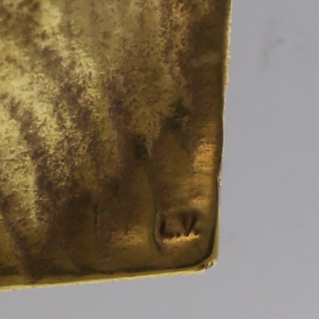 Line Vautrin, petit vide-poche "Empreinte", en bronze doré, monogrammé, des années 1945 - Detail D3