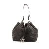 Chanel handbag in black quilted leather - 360 thumbnail