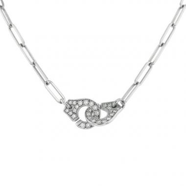 Dinh Van Menottes R10 necklace in white gold and diamonds