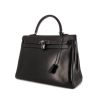 Hermes Kelly 35 cm handbag in black box leather - 00pp thumbnail