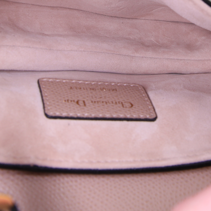 Dior Saddle small model handbag in nude grained leather - Detail D2