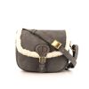 Dior Bobby shoulder bag in grey suede and beige skin-out fur - 360 thumbnail