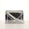 Borsa a tracolla Dior Diorama in pelle argentata - 360 thumbnail