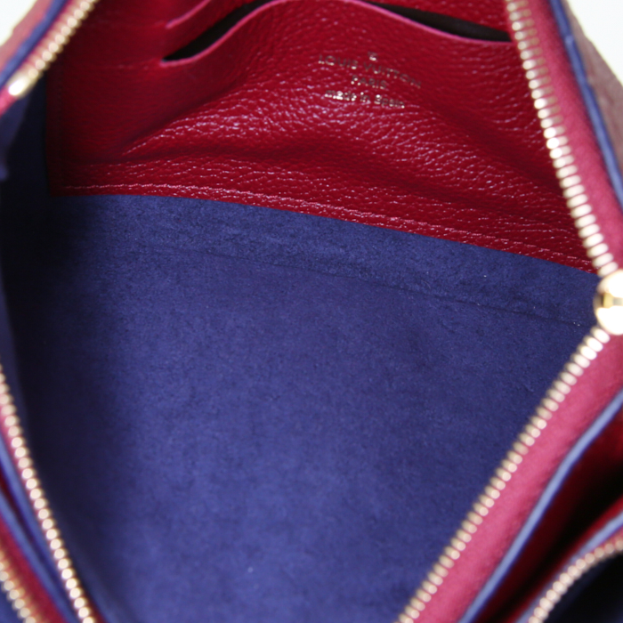 Borsa a tracolla Louis Vuitton Double Zip in pelle monogram con stampa bordeaux - Detail D2