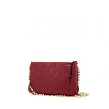 Borsa a tracolla Louis Vuitton Double Zip in pelle monogram con stampa bordeaux