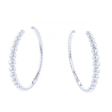 Par de criollas adornado con perlas Van Cleef 
Arpels Perlée en oro blanco