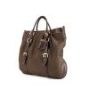 Prada Jacquard handbag in brown logo canvas and brown leather - 00pp thumbnail