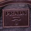 Bolso de mano Prada Jacquard en lona monogram marrón y cuero marrón - Detail D3 thumbnail