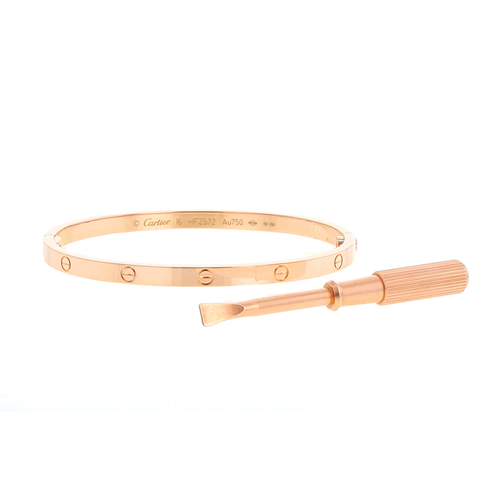 Cartier Love small model bracelet in pink gold - Detail D1