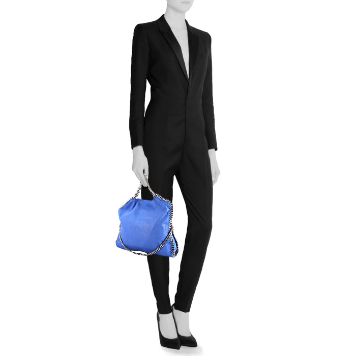 Sac à main Stella McCartney Falabella en toile bleue - Detail D1
