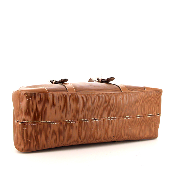 Bolso de mano Louis Vuitton Ségur en cuero Epi color oro - Detail D4