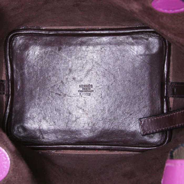 Bolso de mano Hermes Picotin en cuero Barenia marrón - Detail D2