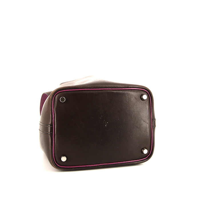 Hermes Picotin handbag in brown Barenia leather - Detail D4