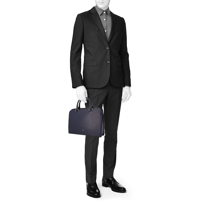 Dior Abeille briefcase in blue leather - Detail D1